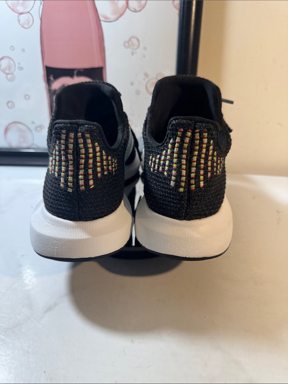 adidas Swift Run Black/Rainbow Sneakers - Women’s Size 7.5 - Picture 6 of 11